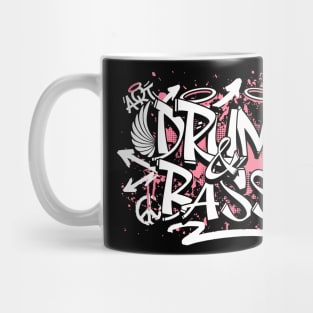 DRUM AND BASS  - Graffiti Steez (Pink/White) Mug